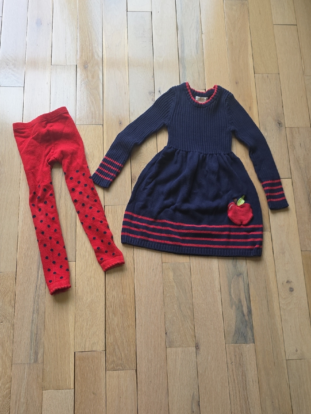 Cynthia Rowley Navy Knit Dress with Red Trim